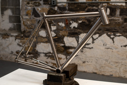 Great Divide Disc frameset rear three-quarter view showing seatstays and dropouts